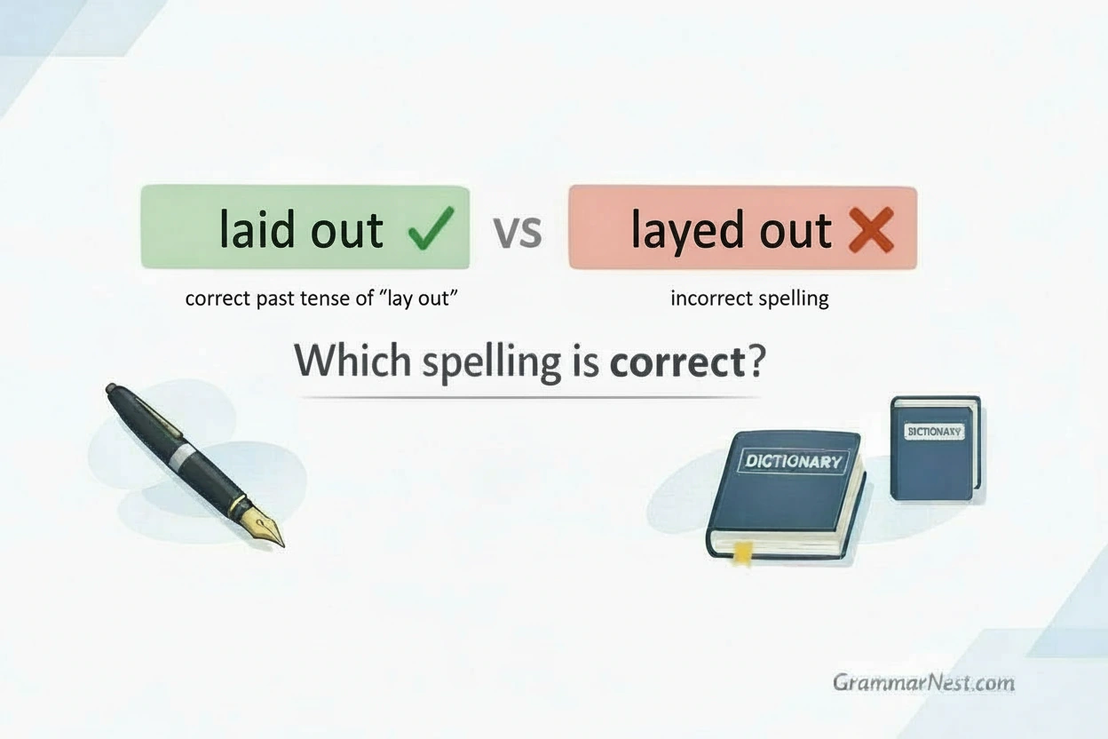 laid out vs layed out