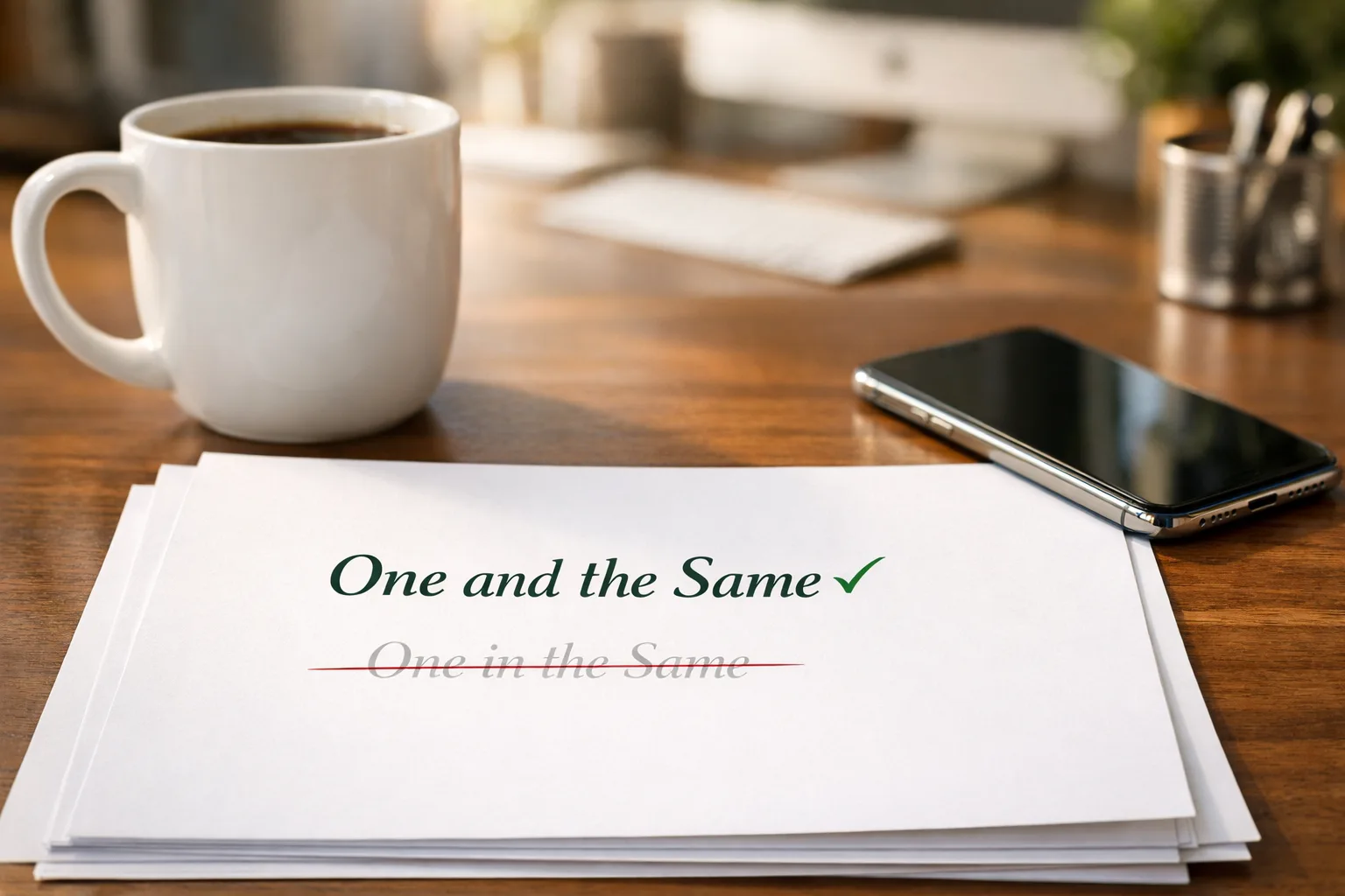 One in the Same or One and the Same